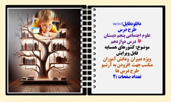 طرح درس  علوم اجتماعی پنجم دبستان درس دوازدهم   موضوع: کشورهای همسایه  قابل ویرایش