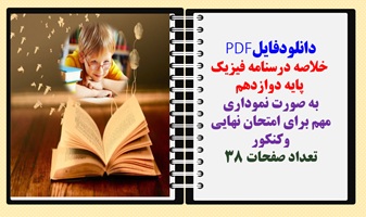 خلاصه درسنامه فیزیک  پایه دوازدهم به صورت نموداری مهم برای امتحان نهایی وکنکور تعداد صفحات 38